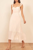 Fashion Street Solid Split Joint Spaghetti Strap Princess Dresses