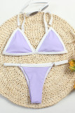 Fashion Sexy Solid Split Joint Swimwears