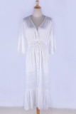 Fashion Vacation Solid Split Joint Swimwears Cover Up
