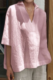 Fashion Celebrities Solid V Neck Tops