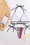 Fashion Sexy Print Frenulum Swimwears