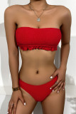 Fashion Simplicity Solid Split Joint Swimwears