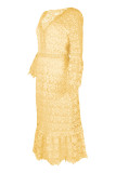 Fashion Street Solid Split Joint V Neck Princess Dresses