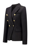 Fashion Street Solid Turn-back Collar Outerwear