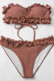 Fashion Sexy Solid Split Joint Swimwears