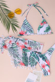 Fashion Sexy Print Frenulum Backless Swimwears