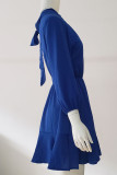 Fashion Street Adult Solid Split Joint Half A Turtleneck Long Sleeve Mini A Line Dresses