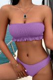 Fashion Simplicity Solid Split Joint Swimwears