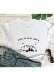 Fashion Street Print Letter O Neck T-Shirts