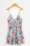 Fashion Sweet Print Frenulum V Neck Printed Dresses