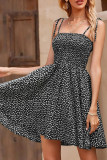 Fashion Bohemian Print Split Joint Spaghetti Strap A Line Dresses