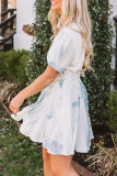 Fashion Street Tie Dye V Neck A Line Dresses
