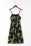 Fashion Elegant Floral Split Joint Backless Strapless Waist Skirt Dresses