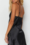 Fashion Street Print Slit Spaghetti Strap Straight Dresses