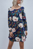 Fashion Casual Print O Neck A Line Dresses