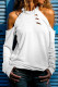 Fashion Street Solid Ripped O Neck T-Shirts