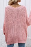 Casual Solid V Neck Tops Sweater