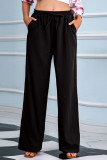 Fashion Casual Solid Without Belt Loose High Waist Wide Leg Bottoms