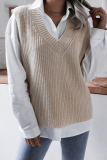 Casual Solid Basic V Neck Tops