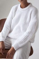 Fashion Casual Solid Split Joint O Neck Tops