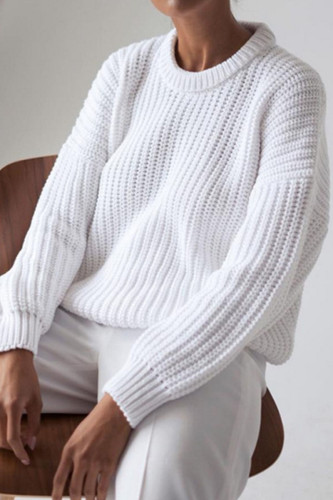 Fashion Casual Solid Split Joint O Neck Tops