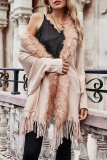 Casual Solid Tassel Split Joint Tops Sweater
