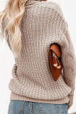 Fashion Casual Solid Split Joint Turtleneck Tops
