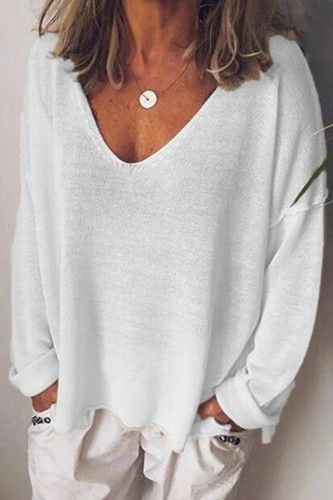 Fashion Street Solid V Neck Tops