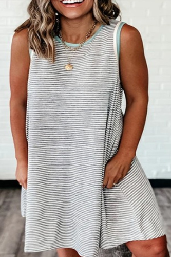 Casual Living Striped Basic O Neck A Line Dresses