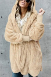 Fashion Street Solid Split Joint Hooded Collar Outerwear