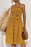 Fashion Casual Print Split Joint Spaghetti Strap A Line Dresses