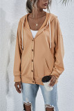 Fashion Casual Solid Hooded Collar Tops