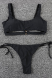 Fashion Sexy Solid Frenulum Swimwears