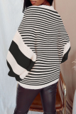Casual Striped Solid Basic O Neck Tops Sweater