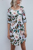 Fashion Casual Print O Neck A Line Dresses