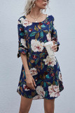Fashion Casual Print O Neck A Line Dresses