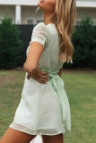 Fashion Street Solid Split Joint V Neck A Line Dresses