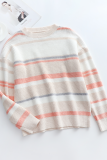 Casual Striped Basic O Neck Tops Sweater