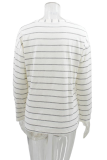 Casual Daily Striped Patchwork O Neck Tops