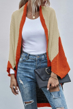 Casual Patchwork Contrast Tops Sweater
