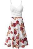 Fashion Street Print Split Joint V Neck A Line Dresses