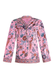 Street Print Split Joint Buttons Mandarin Collar Tops