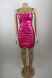 Sexy Gradual Change Split Joint Spaghetti Strap Wrapped Skirt Dresses