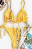 Fashion Sexy Print Split Joint Swimwears