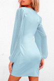 Fashion Sweet Solid Split Joint V Neck Irregular Dresses