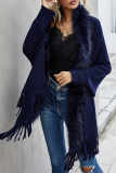 Casual Solid Tassel Split Joint Tops Sweater