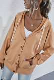 Fashion Casual Solid Hooded Collar Tops