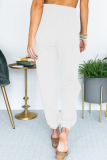 Casual Solid Split Joint Pocket Loose Mid Waist Harlan Solid Color Bottoms