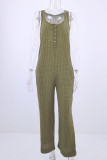 Fashion Casual Solid Split Joint U Neck Loose Jumpsuits