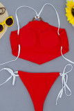 Fashion Simplicity Solid Bandage Swimwears